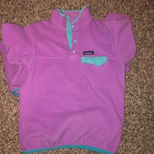 Patagonia Purple and Teal 4 Button Pullover